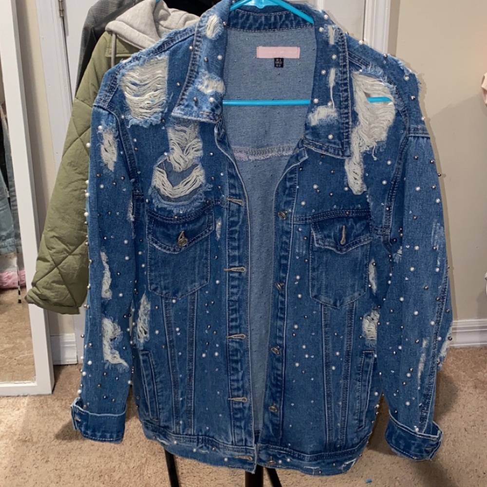 CARLI BYBEL x MISSGUIDED Jean Jacket embellished size 0